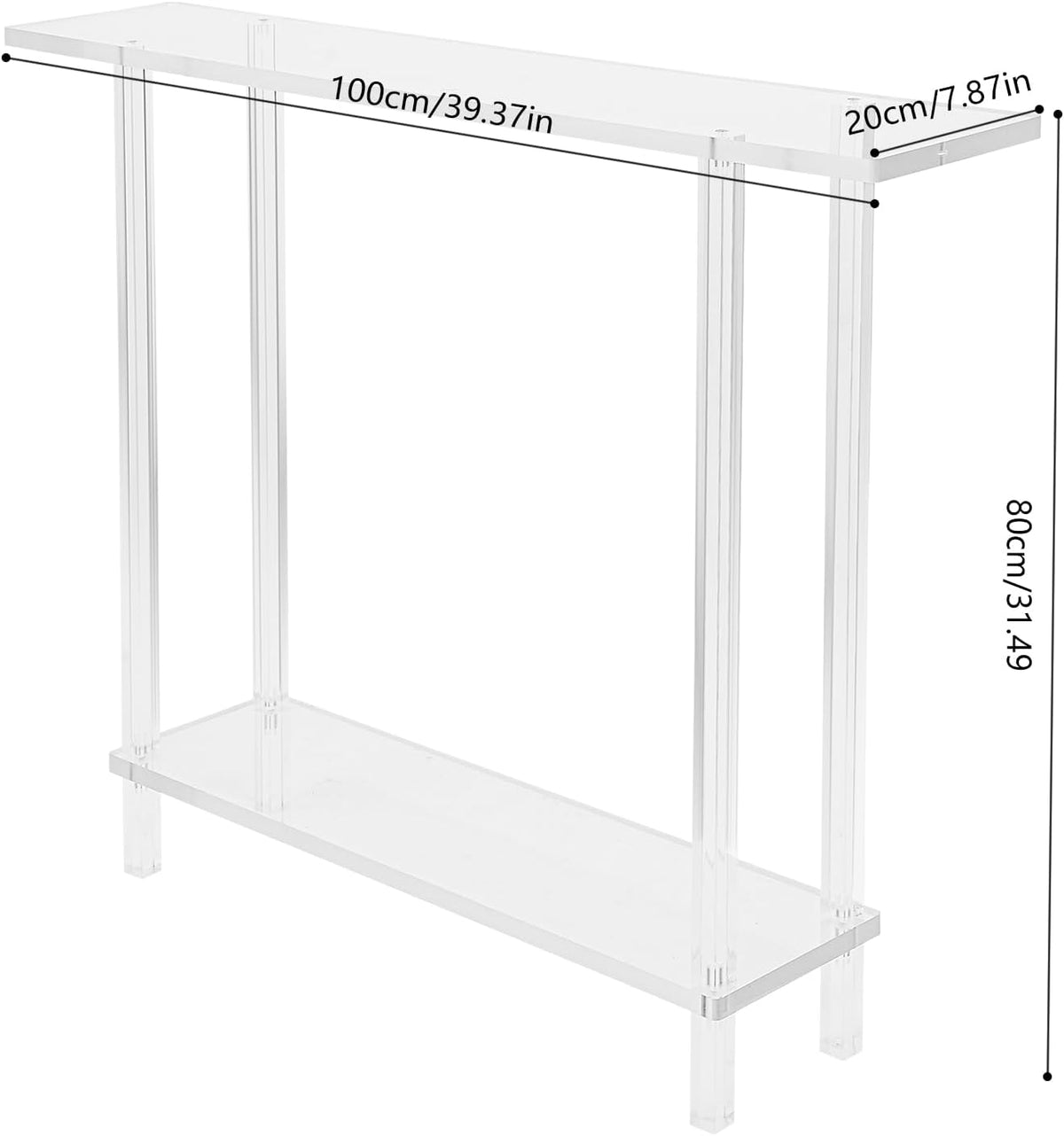 Clear Acrylic 40 Inch Console Table