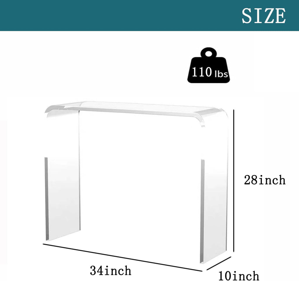 1-Tier Clear Acrylic Console Table