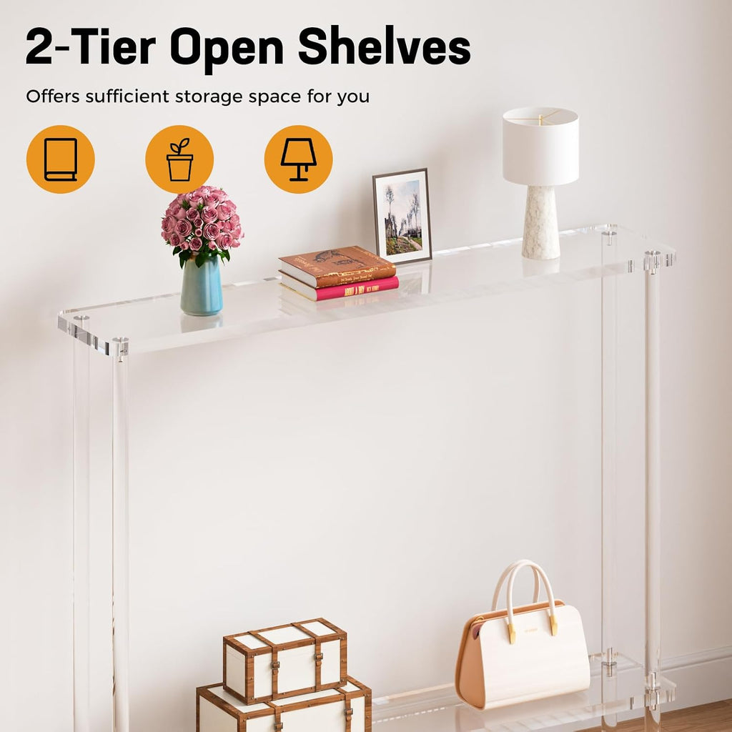 2-Tier Clear Acrylic Console Table