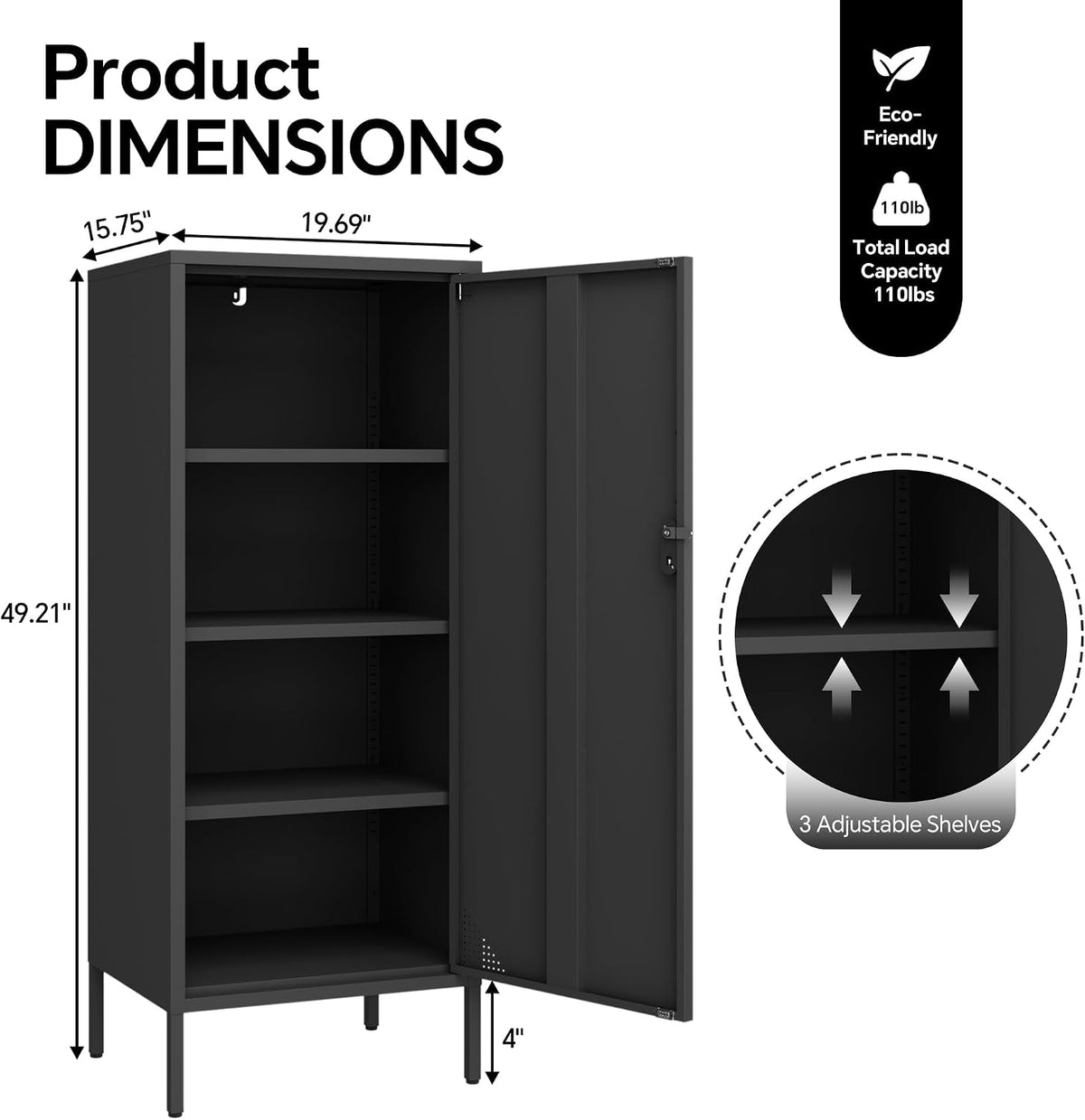 4-Tier Metal Storage Lockers