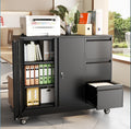 Rolling Metal 3-Drawer File Cabinet