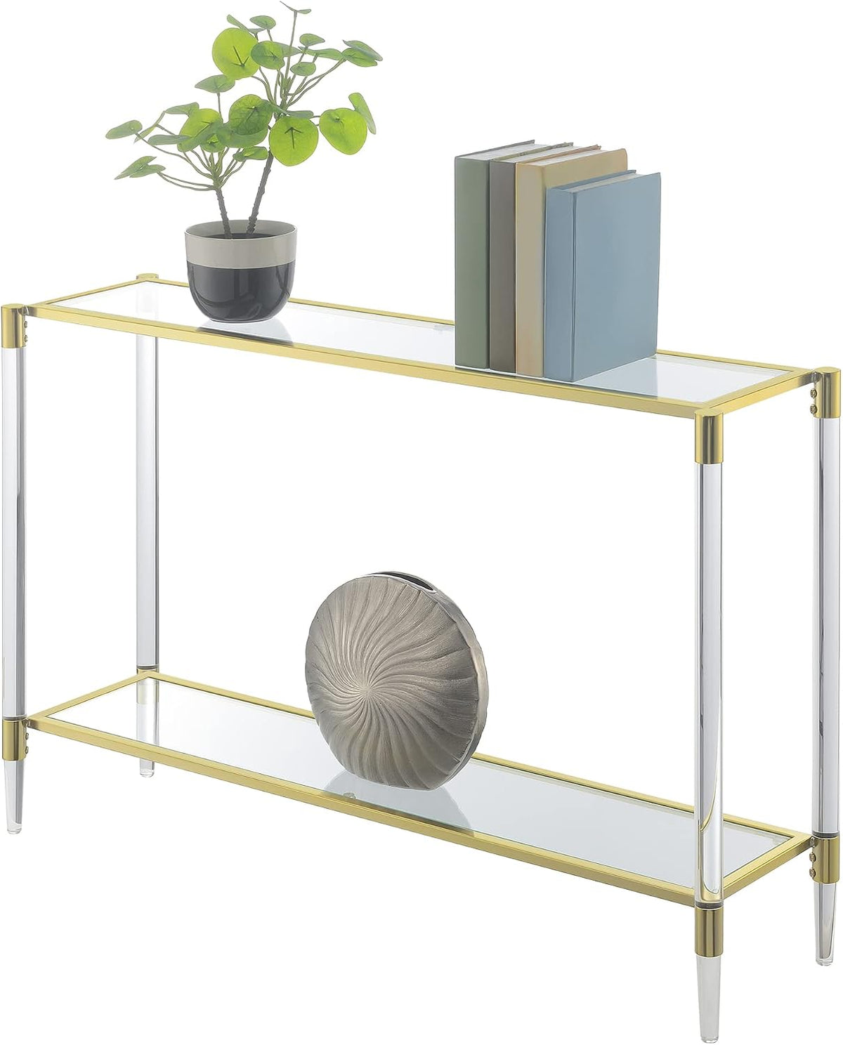 2-Tier Glass Console Table