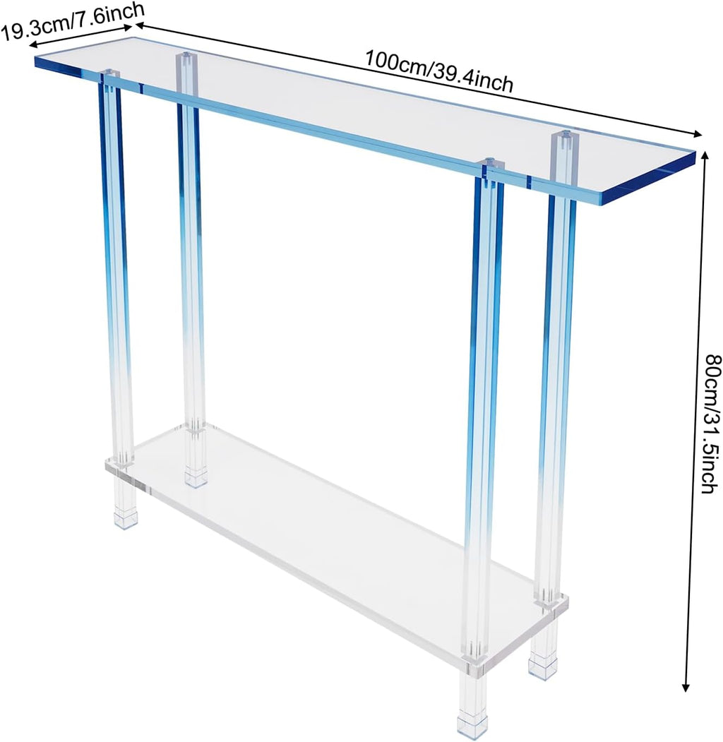 Gradient Blue Acrylic Console Table