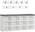 White Cubby Shoe Bench