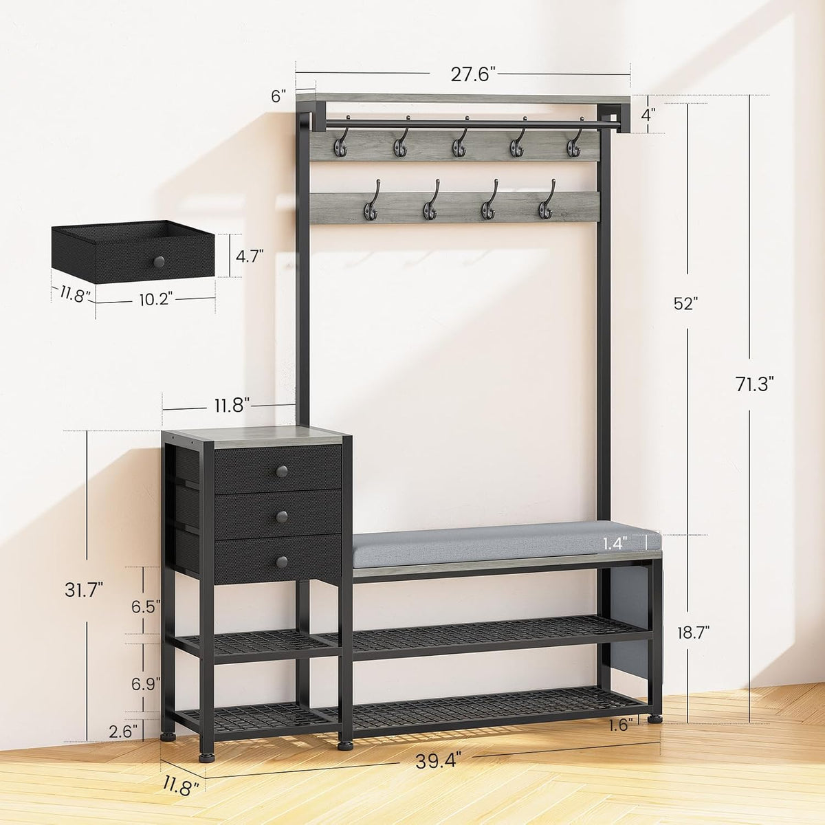 Multi Entryway Coat Rack