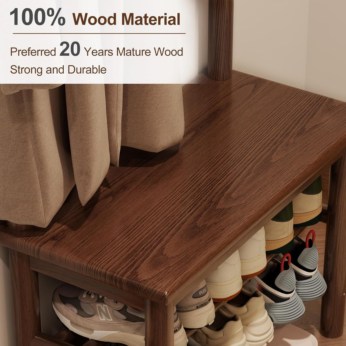 Wooden Entryway Hall Tree