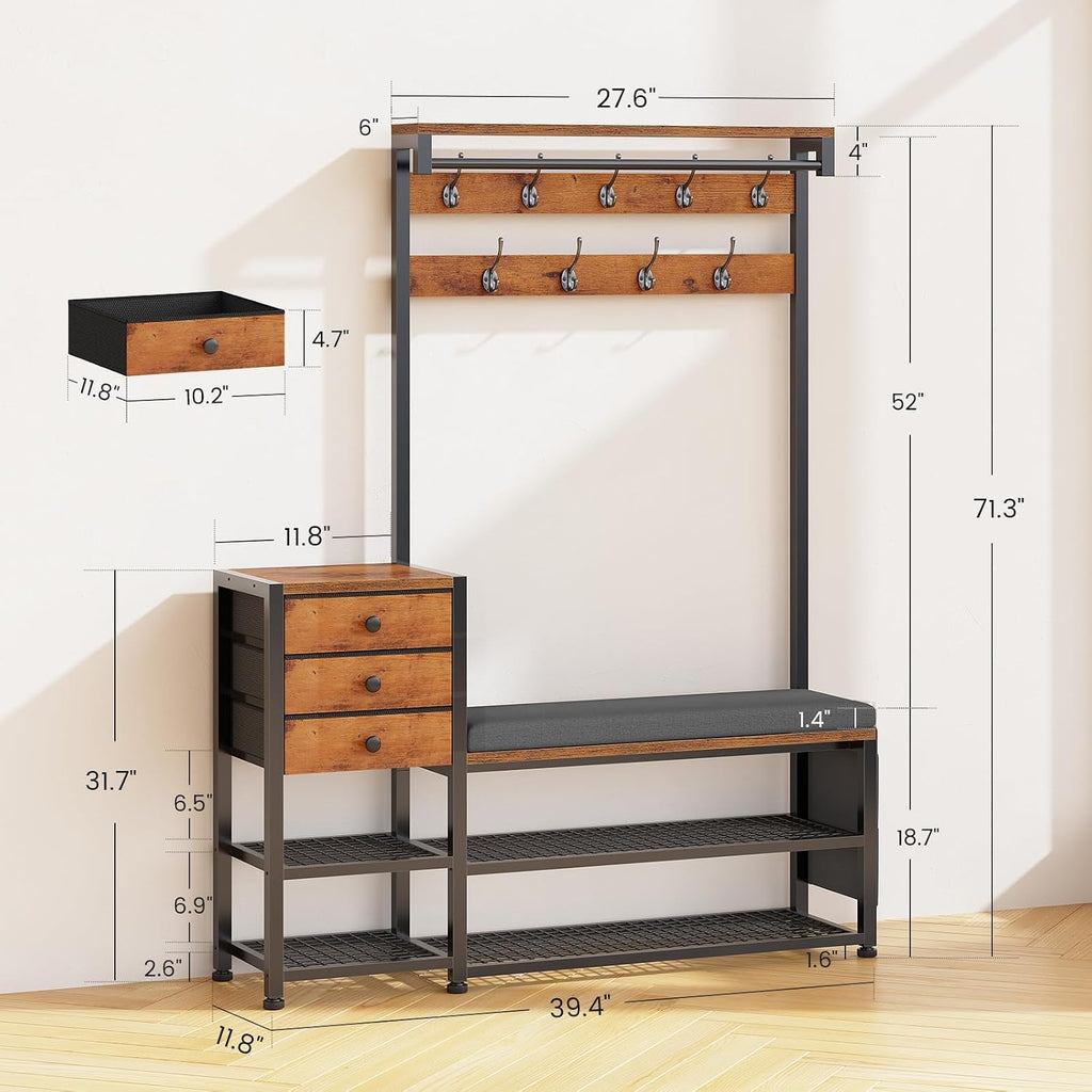 7-in-1 Entryway Hall Tree