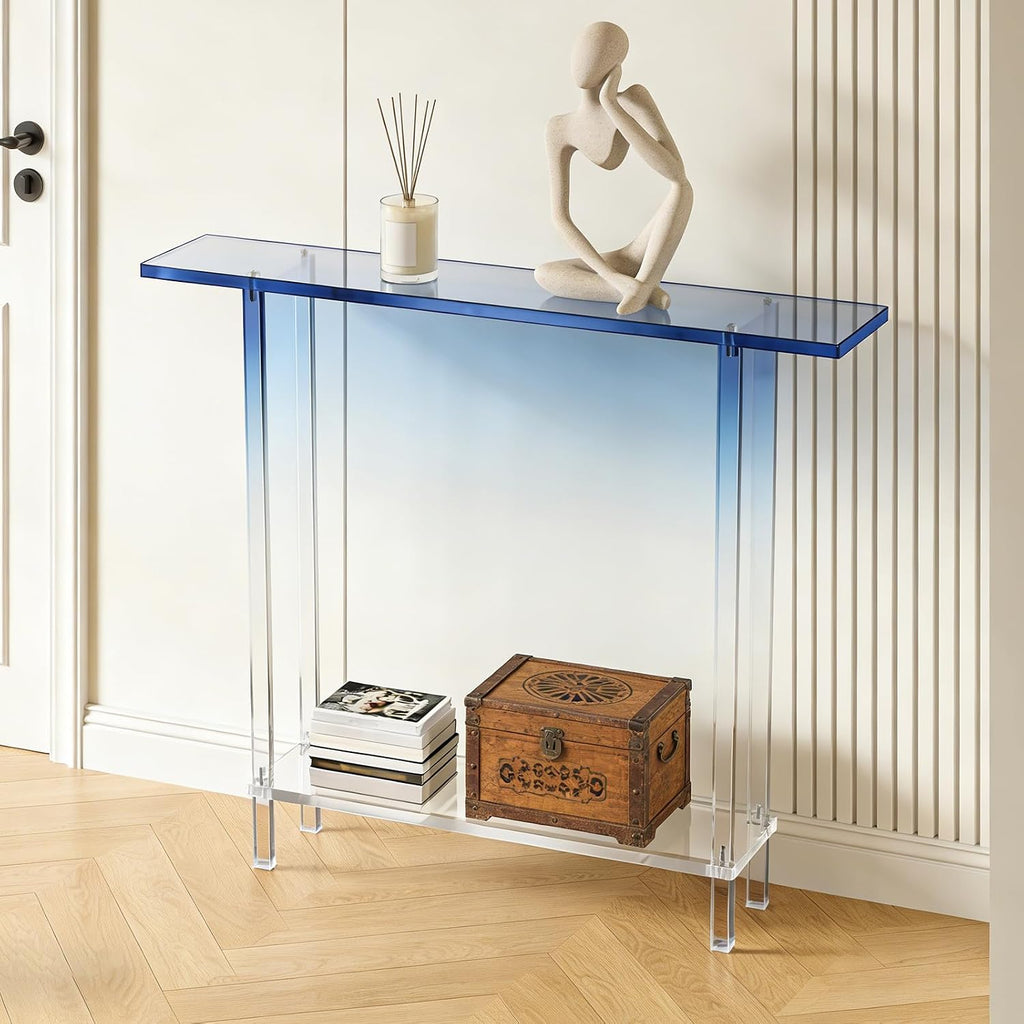 Gradient Blue Acrylic Console Table