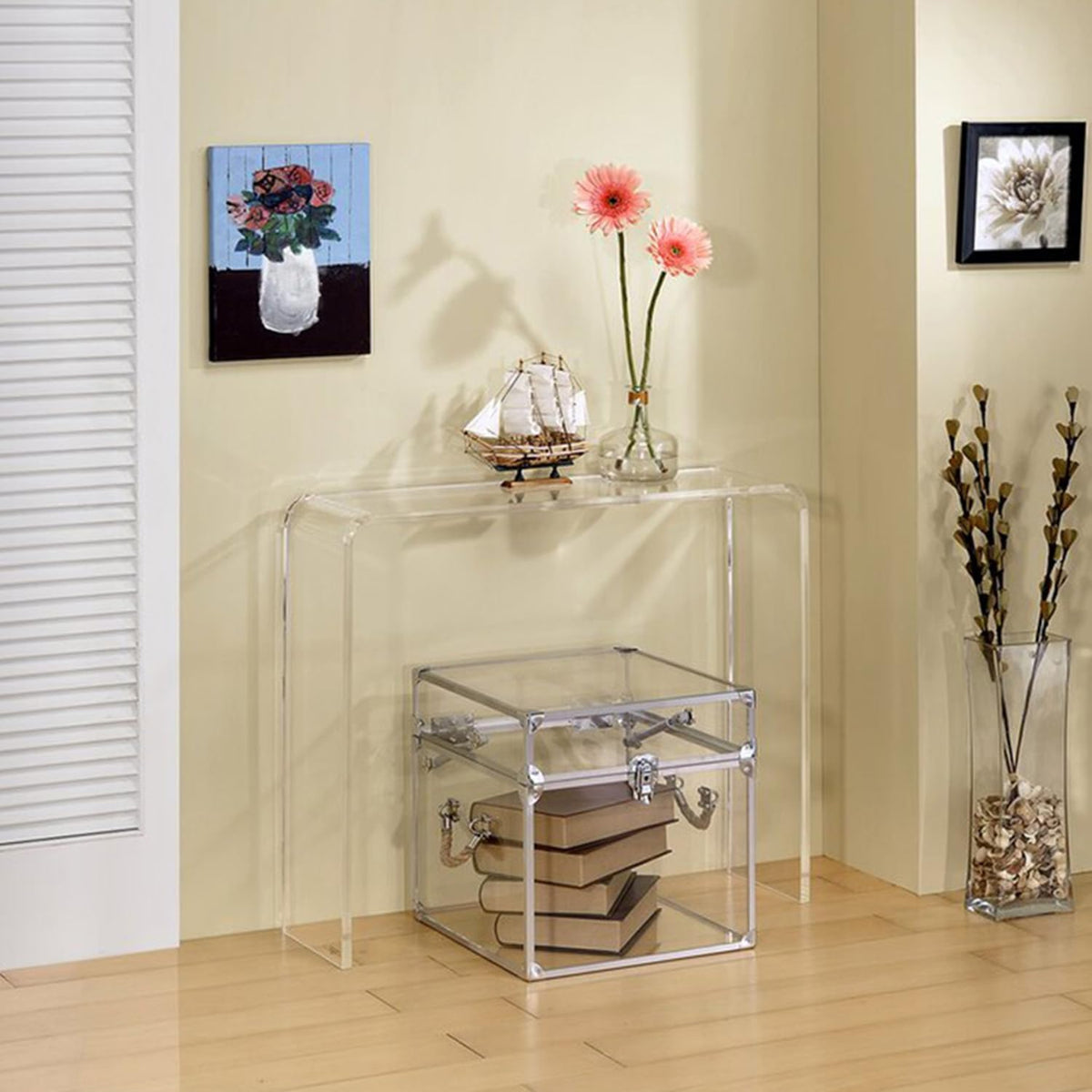 1-Tier Clear Acrylic Console Table