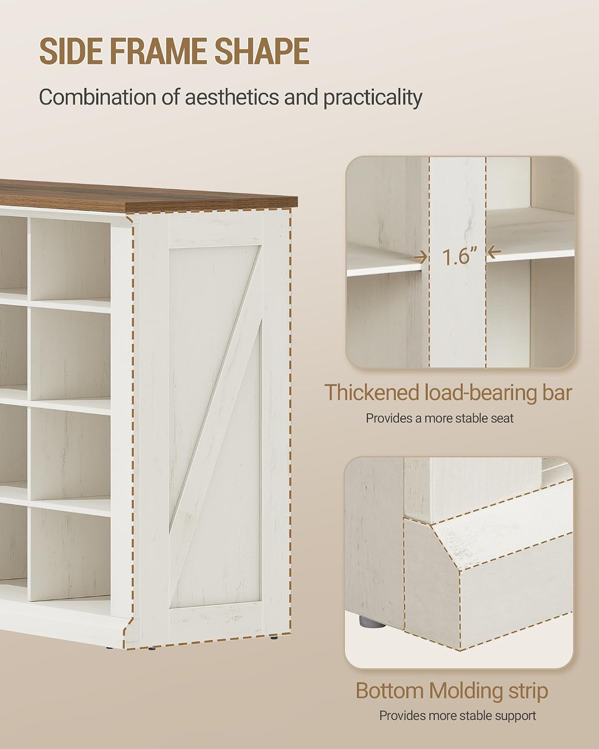 Wooden Shoe Storage Bench