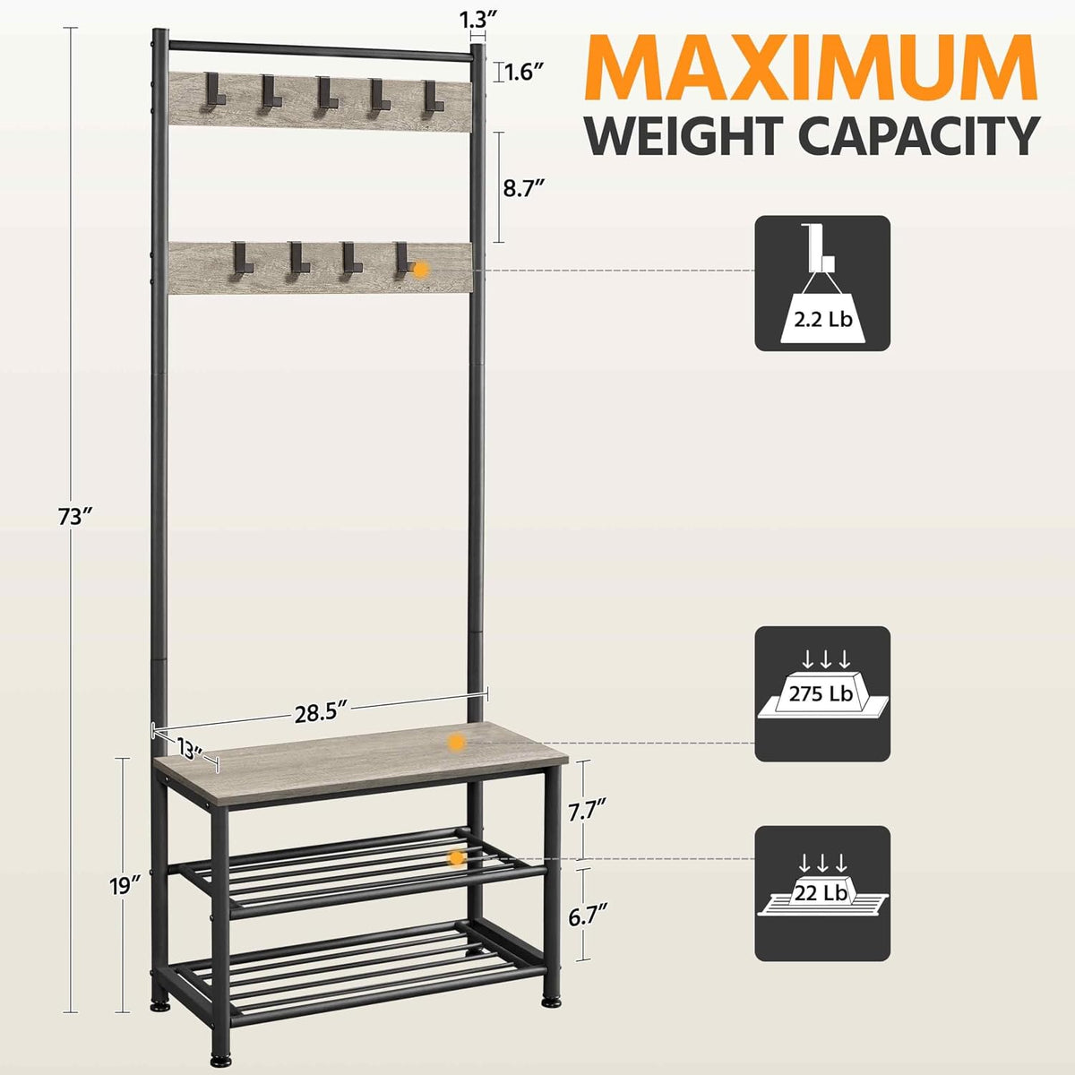 3-in-1 Hall Tree