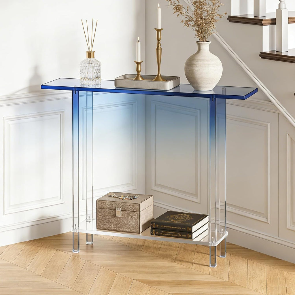 Gradient Blue Acrylic Console Table