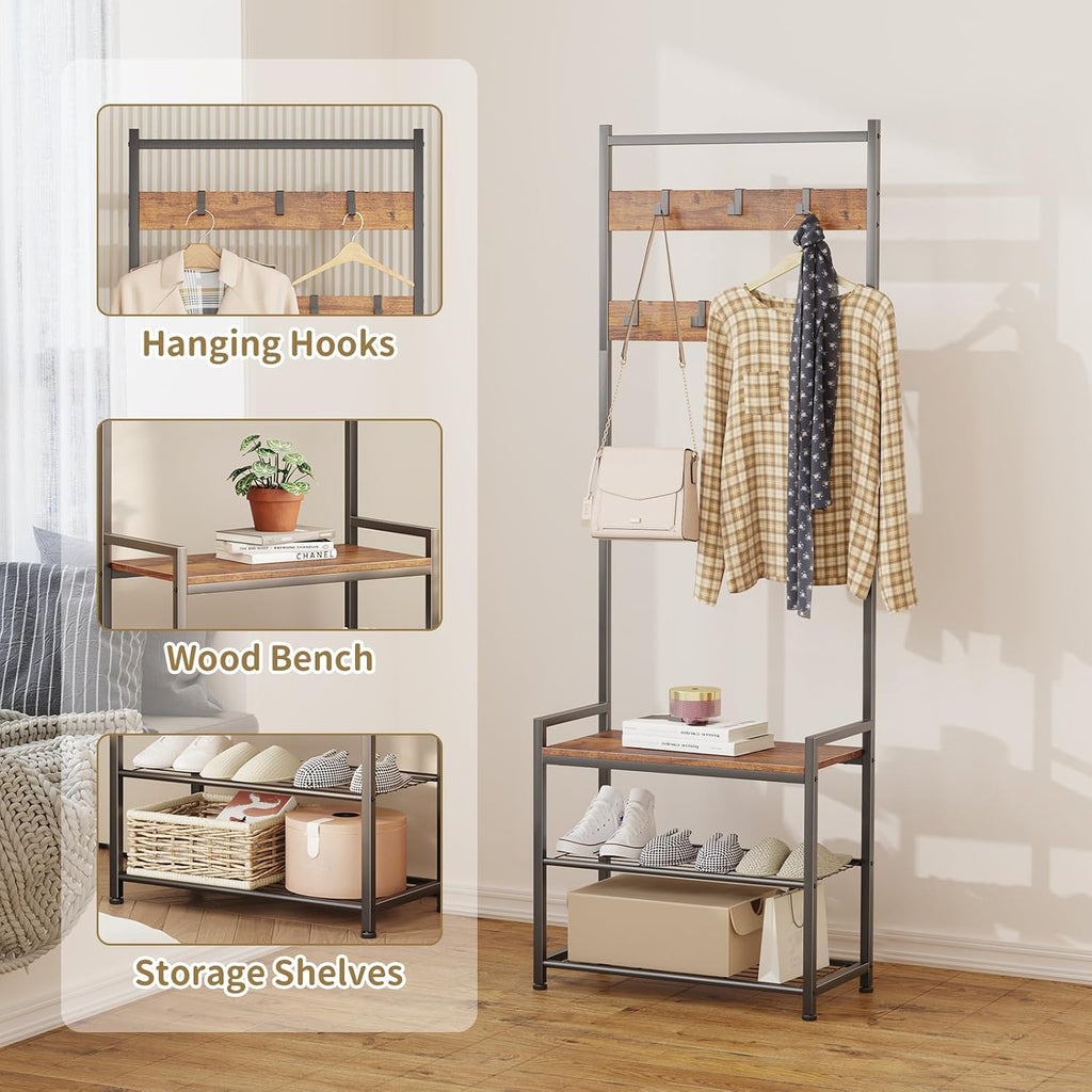 3-in-1 Entryway Hall Tree