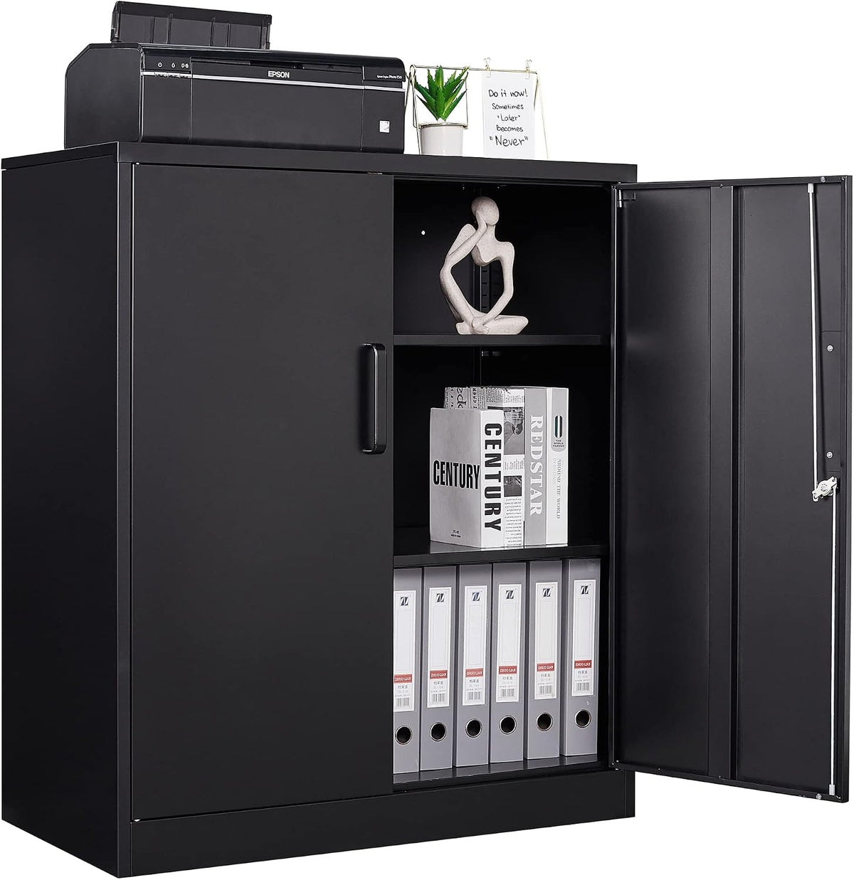 2-Door Lockable Metal Storage Cabinet