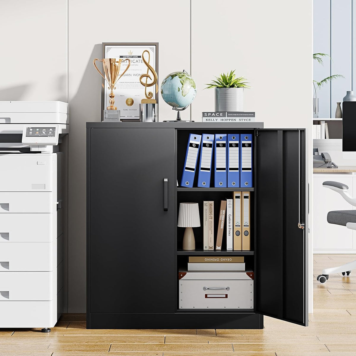 2-Door Lockable Metal Storage Cabinet
