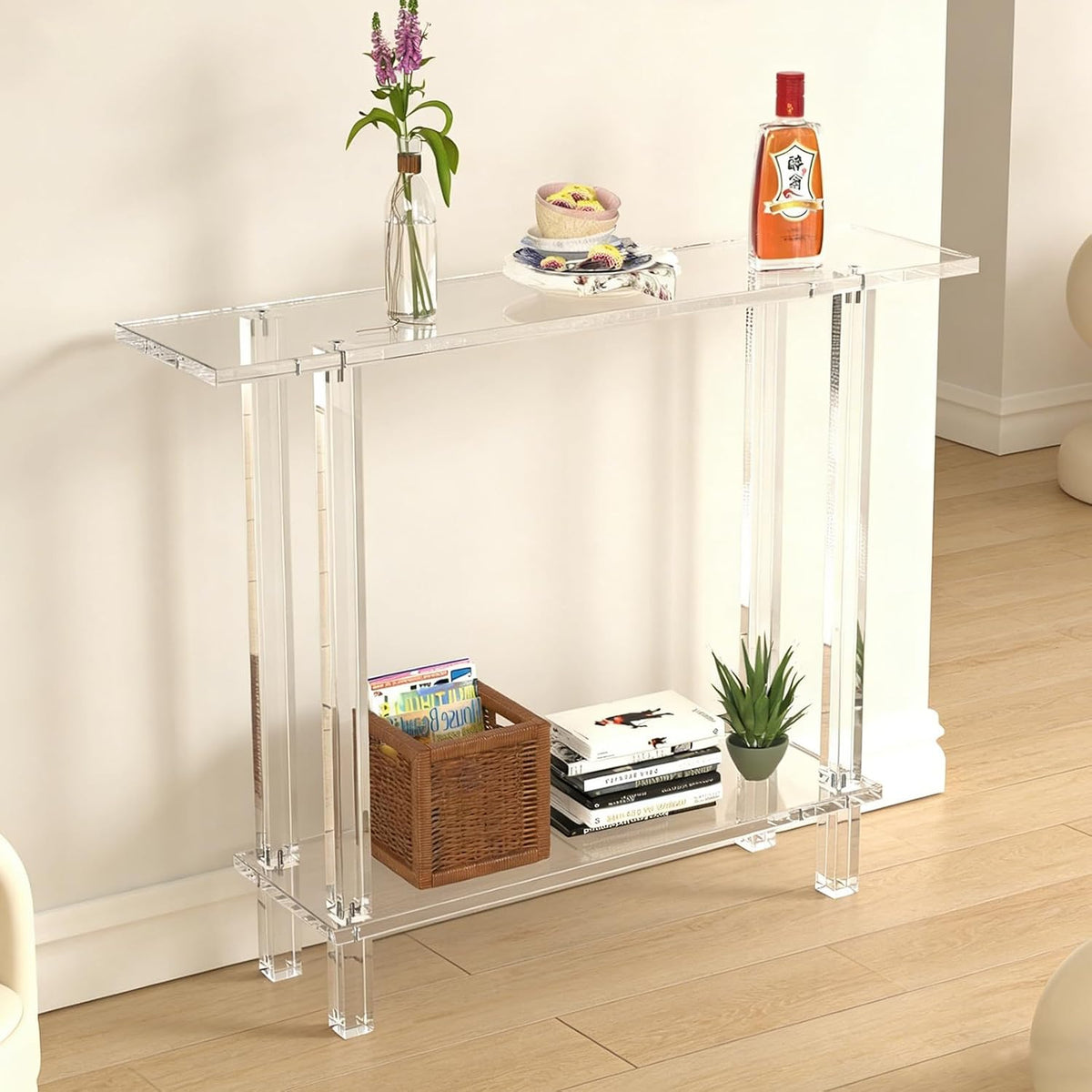 Clear Acrylic 40 Inch Console Table