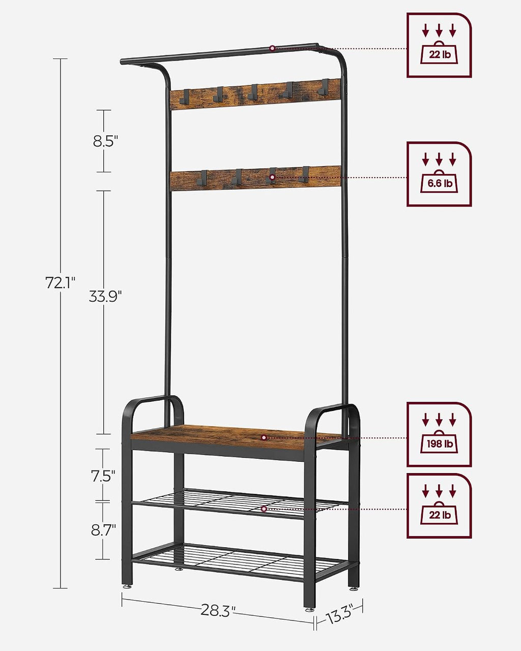 4-in-1 Hall Tree
