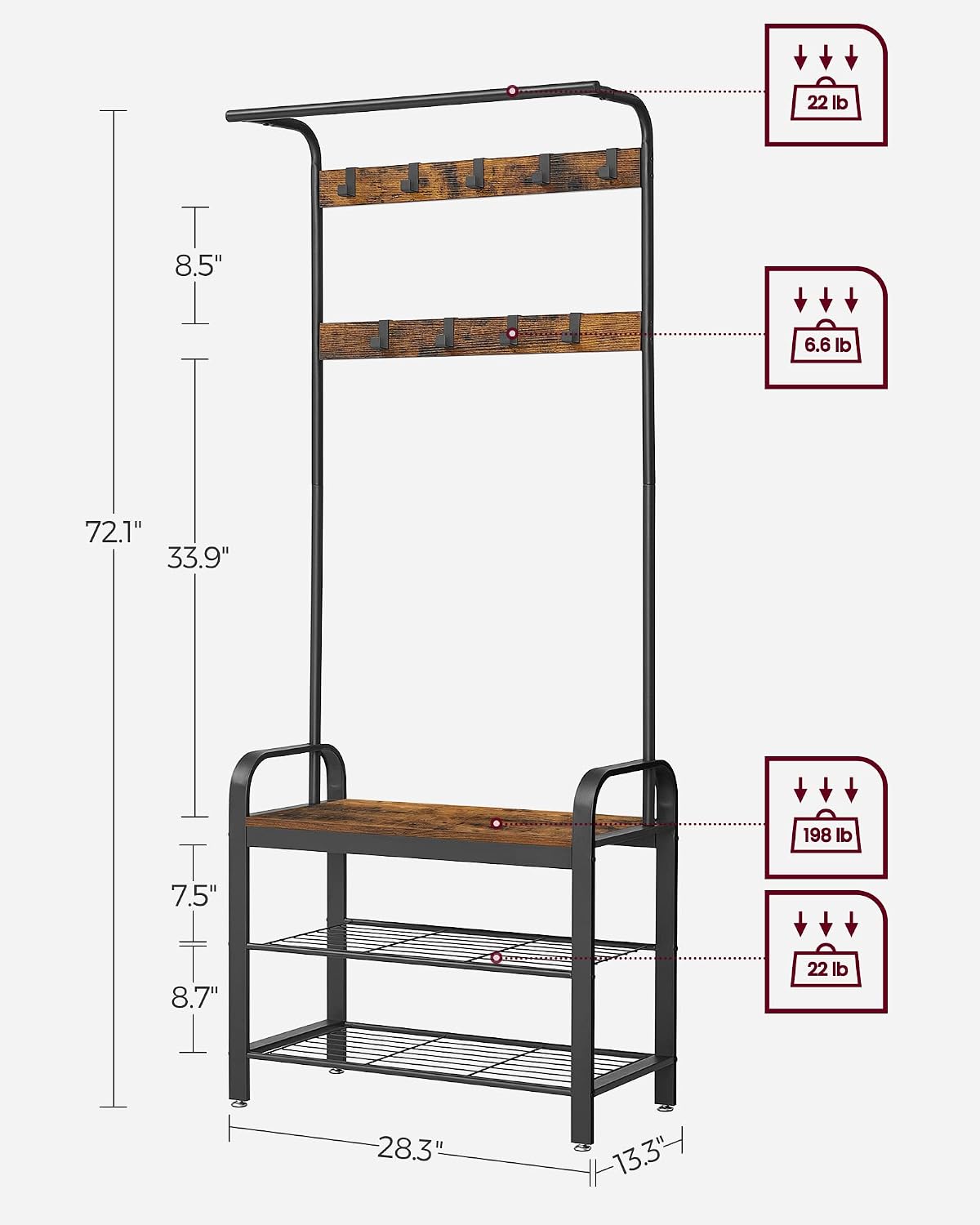 4-in-1 Hall Tree