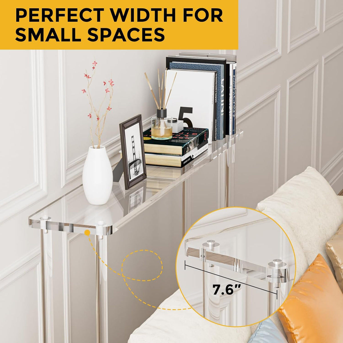 2-Tier Clear Acrylic Console Table