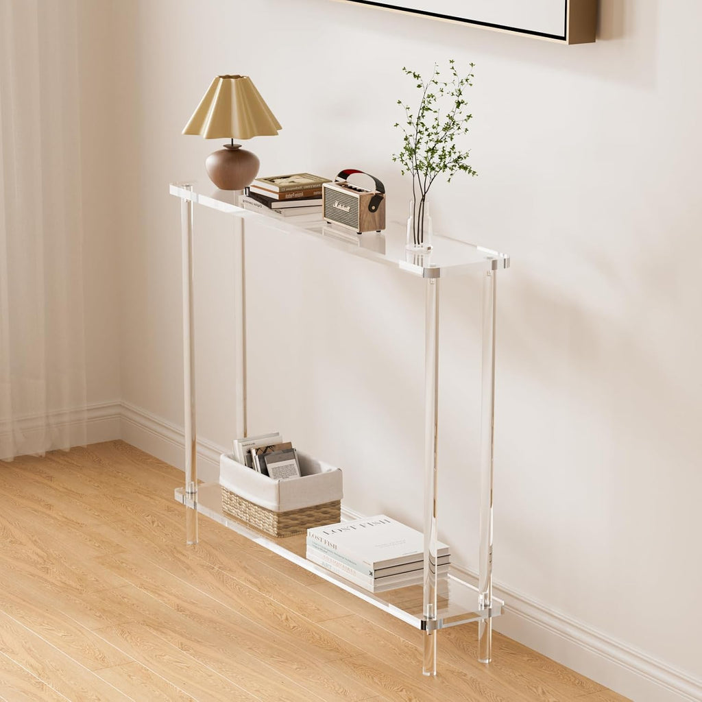 2-Tier Clear Acrylic Console Table