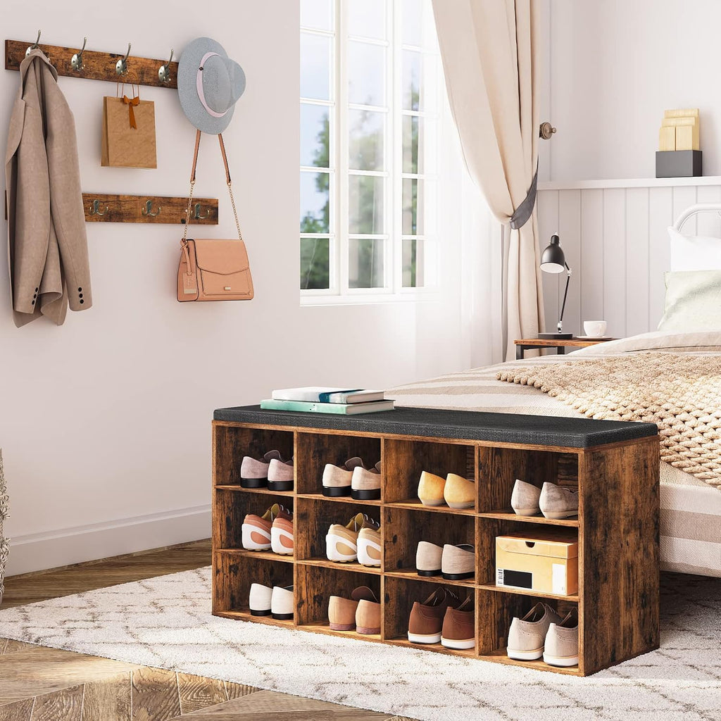 12-Cubby Shoe Bench