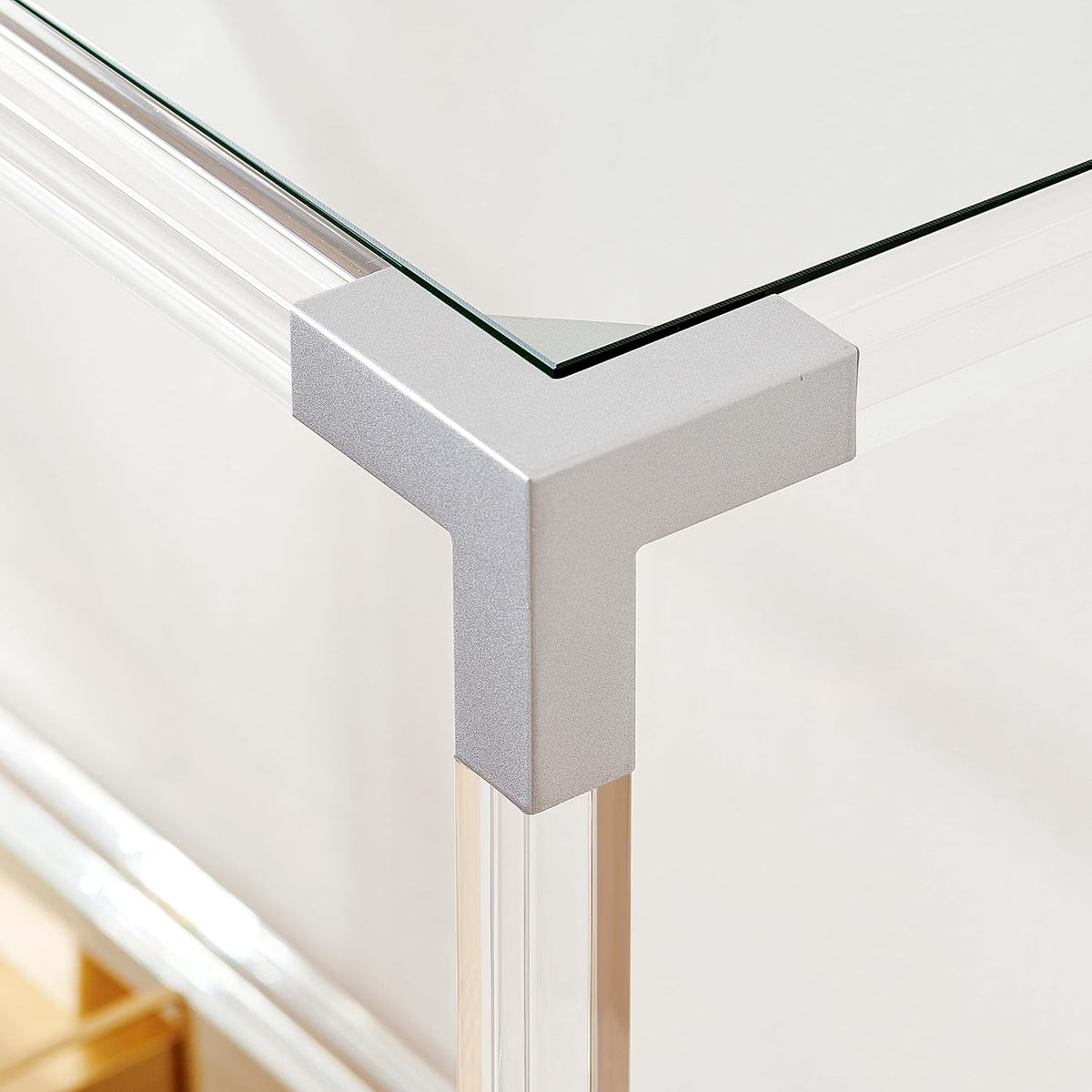 Clear Glass 2-Tier Console Table