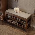 Wooden Cushioned Shoe Storage Bench