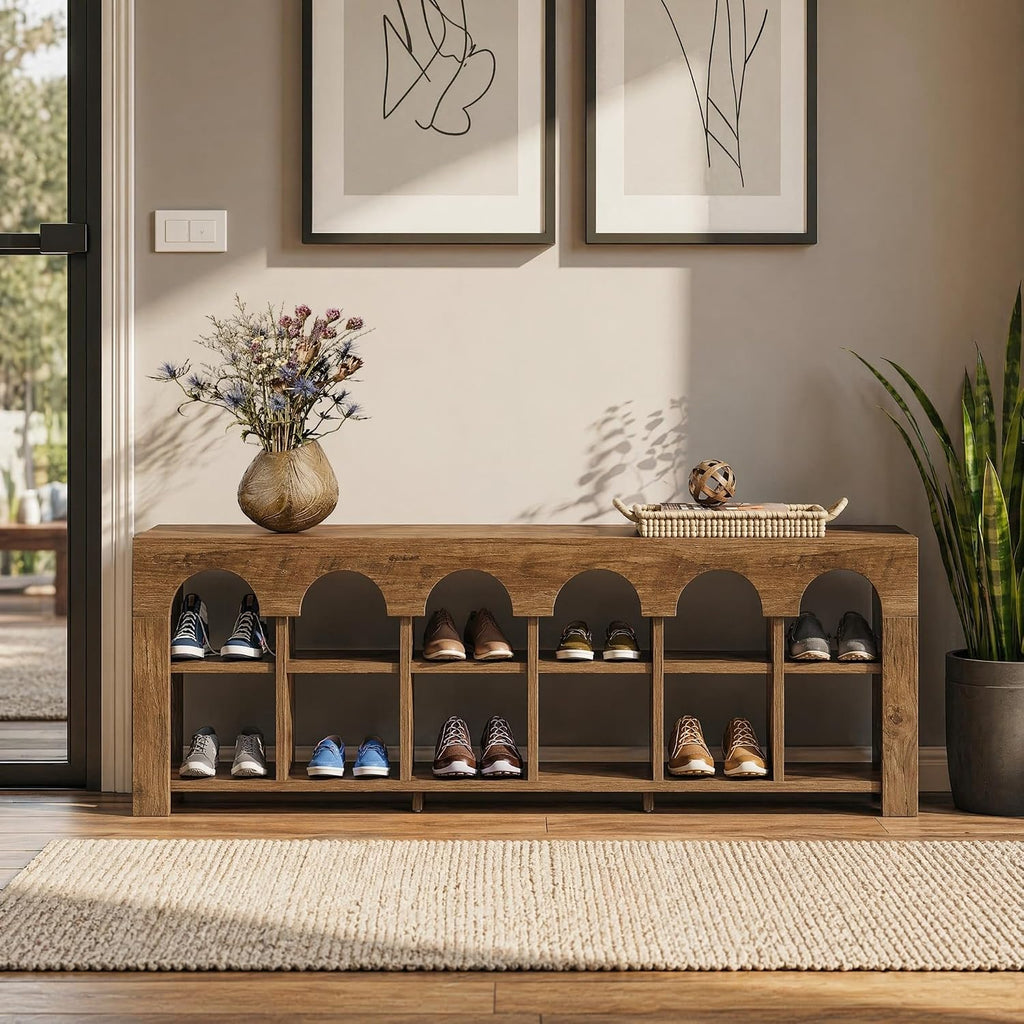 12-Cubby Shoe Bench