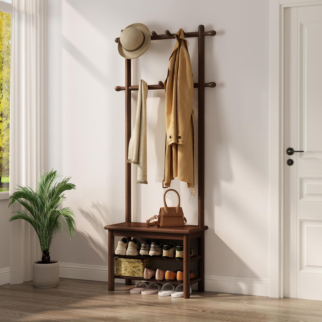 Wooden Entryway Hall Tree