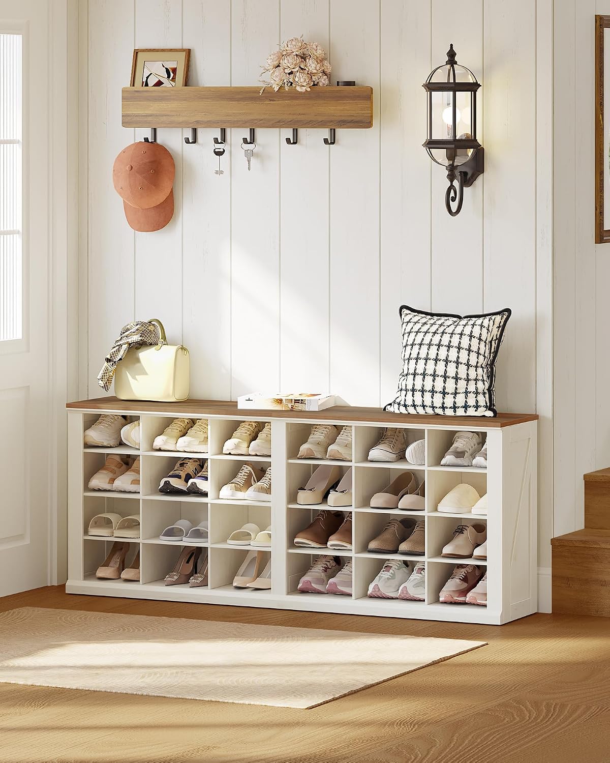 Wooden Shoe Storage Bench
