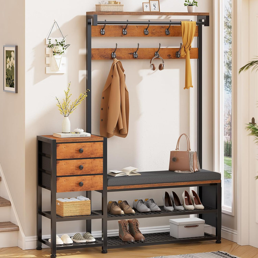 7-in-1 Entryway Hall Tree
