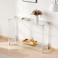 Clear Glass 2-Tier Console Table