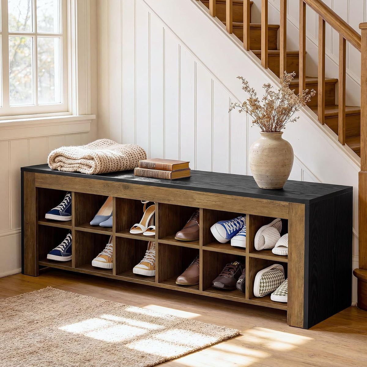 Farmhouse Shoe Bench