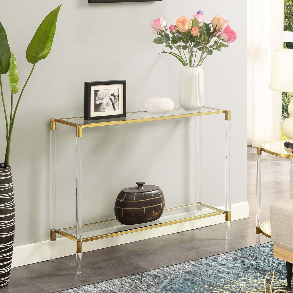 2-Tier Glass Console Table