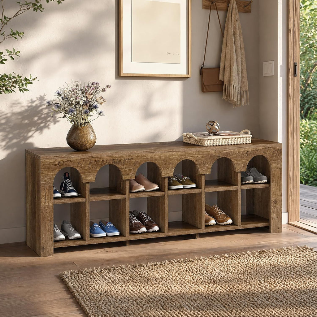 12-Cubby Shoe Bench
