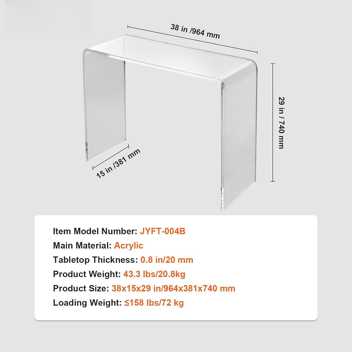 Clear Acrylic Console Table
