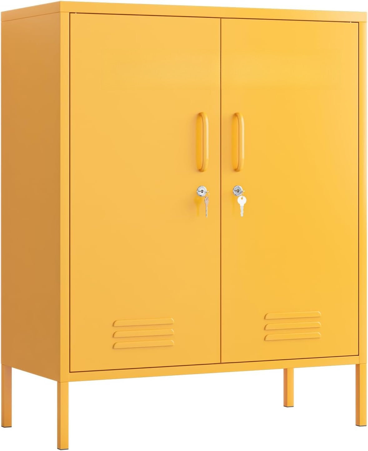 Yellow 2-Door Metal Storage Cabinet